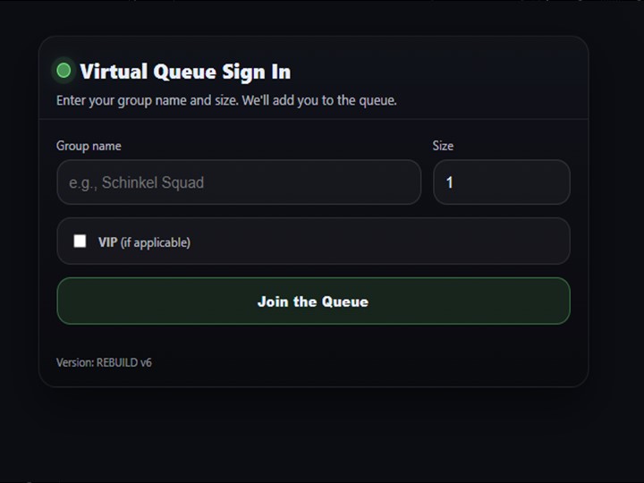 Guest Queue Sign-In screenshot